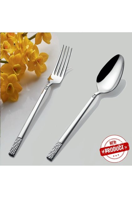 Inter Steel Star Model Spoon-Fork Set 60 Pieces (12 Persons)