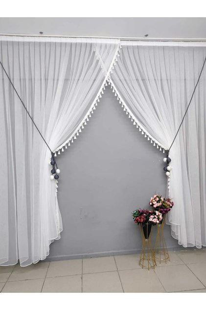 Hidden Double Breasted Greek Tulle (1/3) Tight Pleat All Room Suitable Skirt Leaded Tulle Curtain,