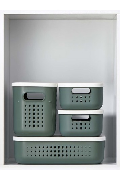 Bubble Green 4 Piece Closet Organizer Box with Lid Basket Socks Clothing Organizer
