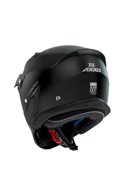 Axxis Hunter A1 Matt Black Çift Vizörlü Motosiklet Kaskı
