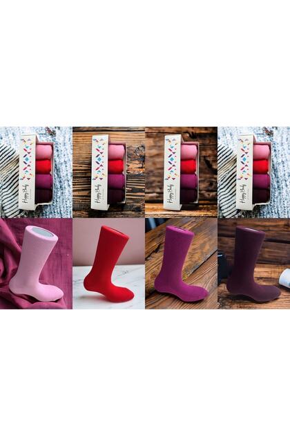 Organic Women's 4-Piece Socket Striped Non-Squeezing Rubber Neon Color Special Boxed