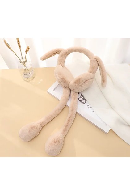 Moving Soft Headphones with Plush Rabbit Headphones