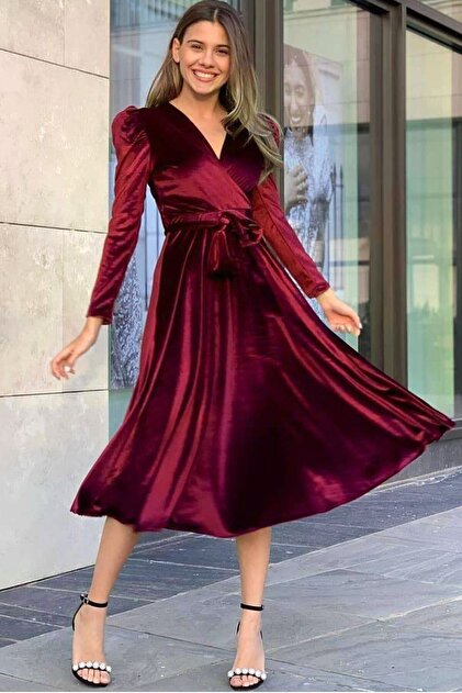 burgundy quinceanera dresses long sleeve Magenta Velvet Button Down Maternity Plus Mini Dress – PinkBlush main image 1