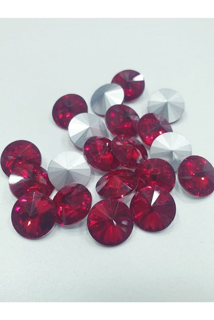 12mm Round Conical Stone - Red (50 PCS)