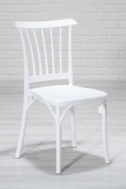 Home Violet 2 Adet Mutfak Balkon Bahçe Sandalye Beyaz