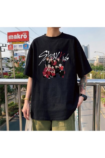 Crew Neck Straykids K-pop Printed Unisex Short Sleeve Kids T-shirt
