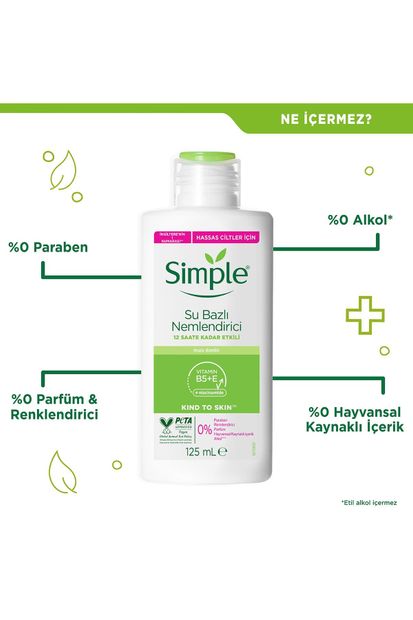Simple Kind To Skin Su Bazlı Nemlendirici Hassas Ciltler İçin 12 Saate Kadar Etkili 125 ml - 4