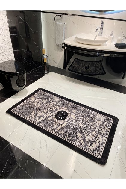 Tekli Çiçek Desenli Lucky Lateks Taban Banyo Paspas (80X120 ÖLÇÜ)