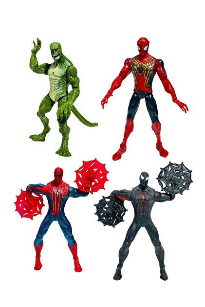 tmtoysandmore venom lizard,spiderman,siyah spiderman,4 adet ışıklı