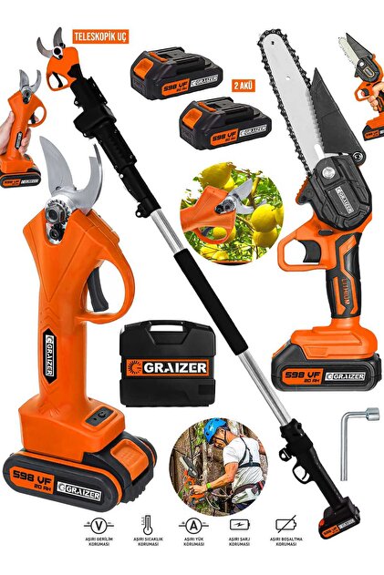 ルヴィ 2点セット Graizer Alman 598 Vf 20 Ah 2 Li Set 2 Akülü Şarjlı Ağaç Dal Kesme