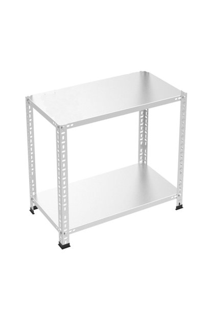 Çelikrafburada ® 43x93x100 2 Katlı Galvaniz Raf Çelik Raf Arşiv Rafı Depo Rafı Kiler Rafı