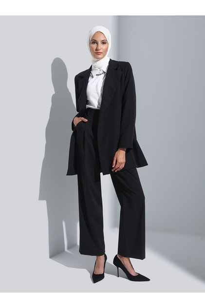 Refka Woman Black Belt Detailed Jacket