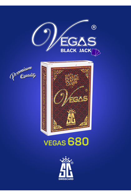 vegas 680-plastik Oyun Kartı (BLACK JACK, 21, VAR VAR, POKER) Tek