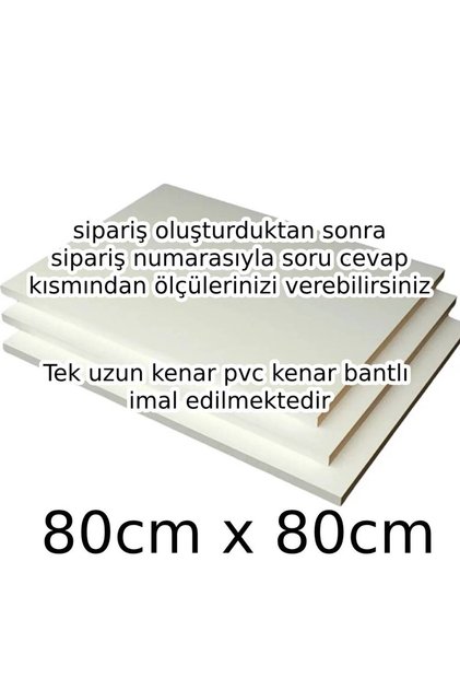 Çok Amaçlı MDFLAM DOLAP RAFI, 80cm uzun kenar, Beyaz