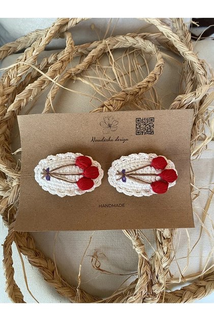 Balloon Embroidered Colorful Knitted Snaps Girl's Buckle