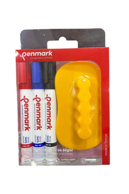 BEYAZ TAHTA KALEMİ 3 LÜ SET+SİLGİ 8683181702080 HS-305-TK3S 709711