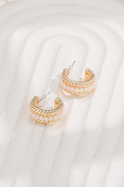 Pearl Hoop Women's Earrings