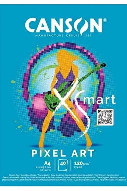Canson XSmart Pixel Art Pad Defter 120g 40 Yaprak A4 Piksel Grafik