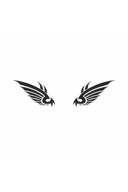 Eagle Wing Auto Sticker, Car Sticker, Accessory 30X10 Black