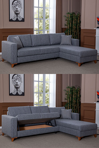 Eymense Deniz Modüler Yataklı Sandıklı Çekyat Köşe Koltuk Takımı