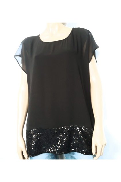 Sequined Chiffon Blouse with Skirt