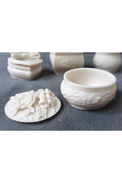 Flower Bouquet Embossed Round Mini Box Silicone Mold K-219