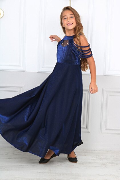 Jannock Girl's Monorail Satin Fabric Evening Dress Graduation Dress-  Trendyol
