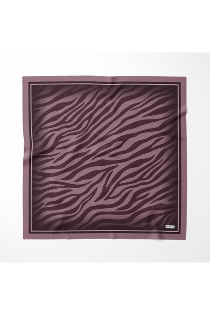 Büyük Zebra Motif Desen Gül Kurusu Kadın Tesettür Giyim Kadın Eşarp