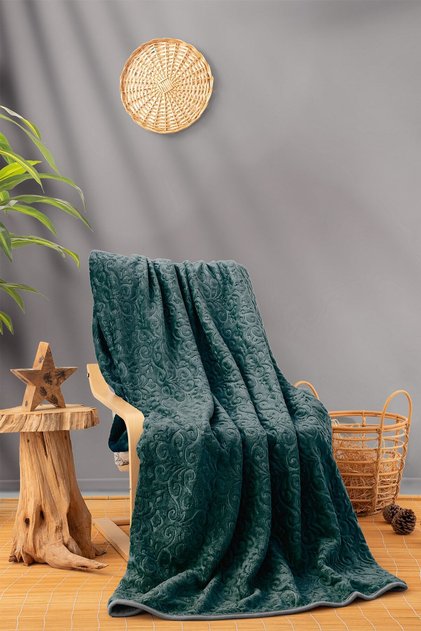 Emboss Double Blanket Petrol