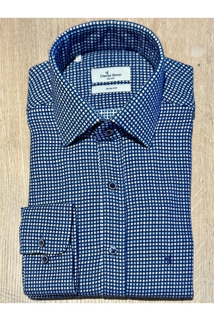 Uzun Kollu Slim Fit Pöti Kareli Klasik Casual Erkek Oduncu Gömlek