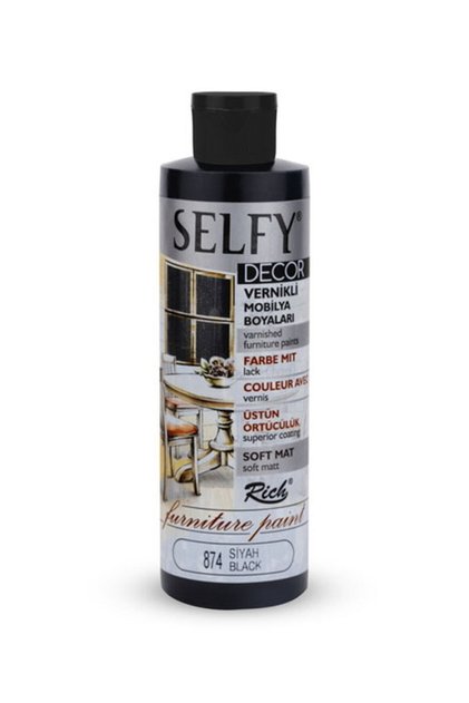 Selfy Decor Vernikli Mobilya Boyası 240 Cc 09466 Siyah