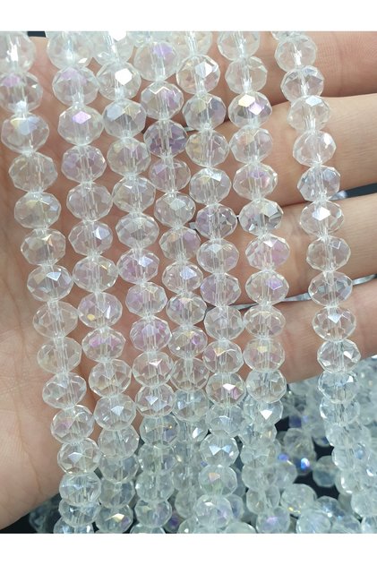 8mm Transparent Ab Crystal Beads (195 PCS)