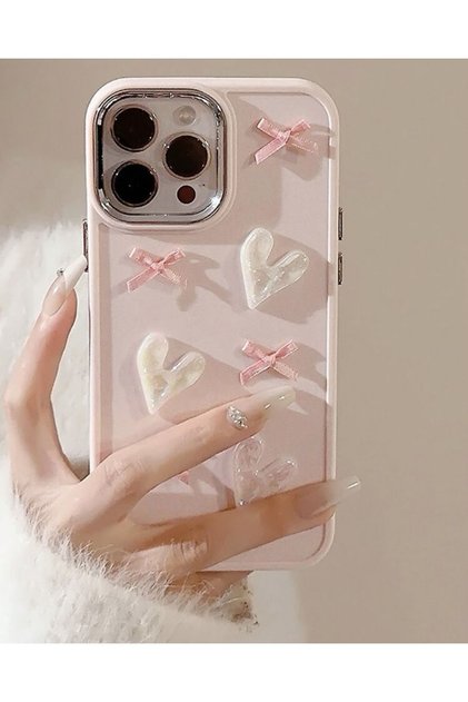 iPhone 15 Promax 3D Heart and Bow Case