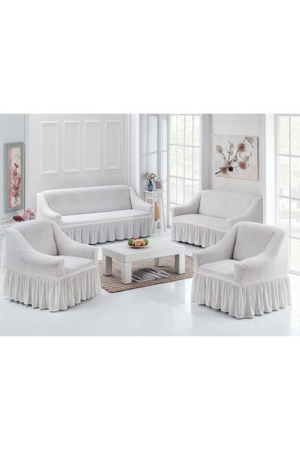Bürümcük Seat Cover Set 3 3 1 1 White