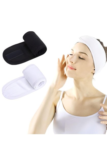 2 Pack Towel Hair Band Velcro Makeup Headband Athlete Hair Band
