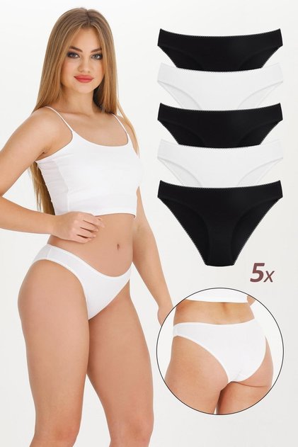 Kadın Beli Ve Paçası Dantelli Slip 5'li KTS1214 MODEL-1