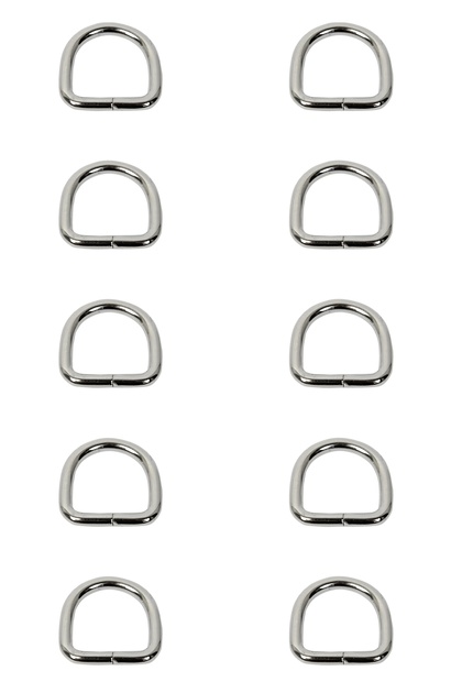 Bag Accessory Metal D Ring - Inner Diameter: 2 Cm (10 Pieces)