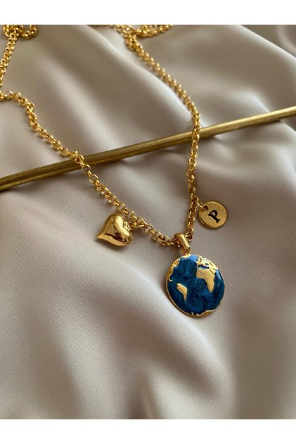 Harf Charm Dünya Kolye