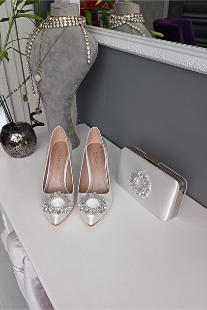 LA CALZATURE Sedef Satin Bag Combination 9cm Heeled Zara Accessory Stiletto  Evening Dress Women's Wedding Dress Shoes- Trendyol