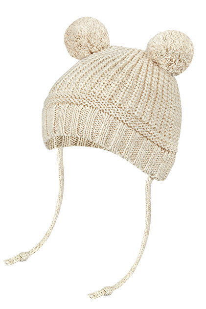 Pompom Knitwear Baby Hat, Knitwear Baby Beanie (0-18 Months)