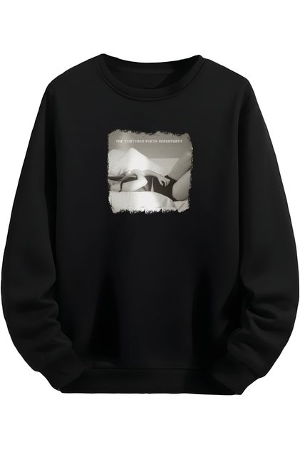 Taylor Swift the Tortured Poets Department Printed Black Sweatshirt Unisex 100% Cotton Relaxed Fit
