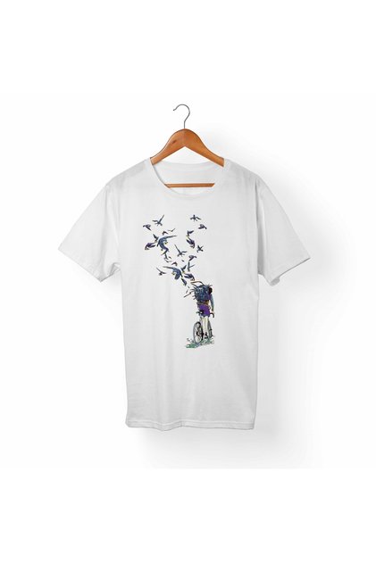 Bicycle Printed White T-Shirt