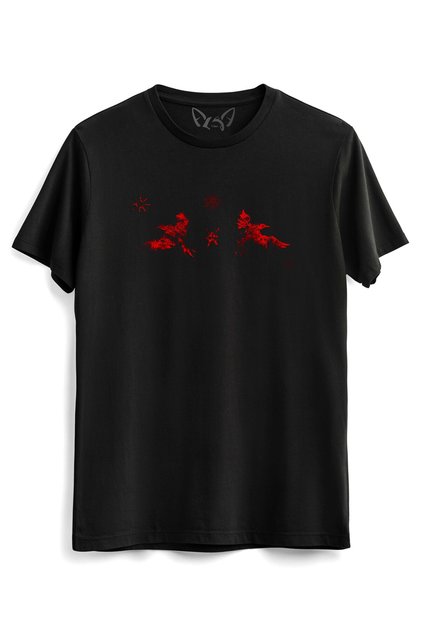 Vikings Illustrated Digital Printed Black Tshirt