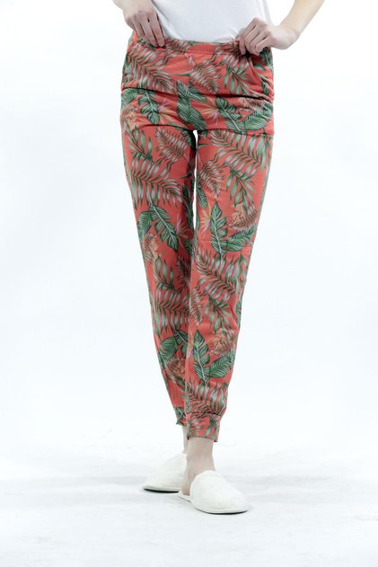 Kadın ComfyGroove Rahat Desenli Pamuklu Jogger Pantolon