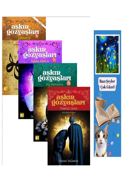 Aşkın Gözyaşları - Sinan Yağmur - 4 Kitap Takım (Eski Basım-Koleksiyon Kitap) + Lisanslı Ayraç