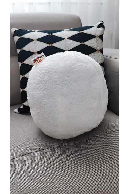 Ball Throw Pillow 1 Large Ecru (42 cm) Welsoft