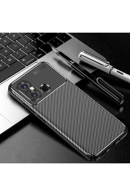 Redmi 12C Case with Camera Protrusion, Carbon Fiber Pattern, Color-Resistant Protective Cover Case