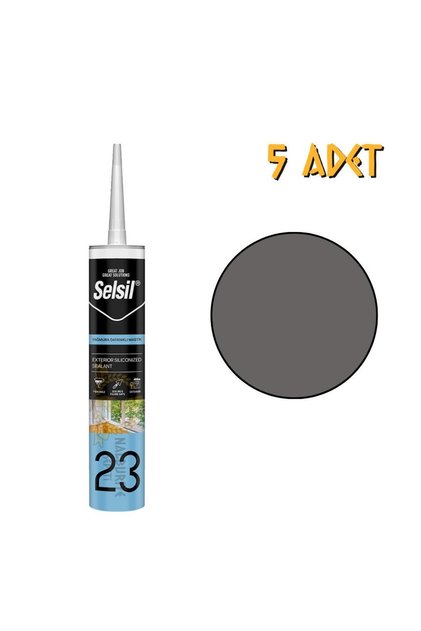 Yağmura Dayanıklı Silikonize Mastik ANTRASİT 485 gr. - 5 Adet
