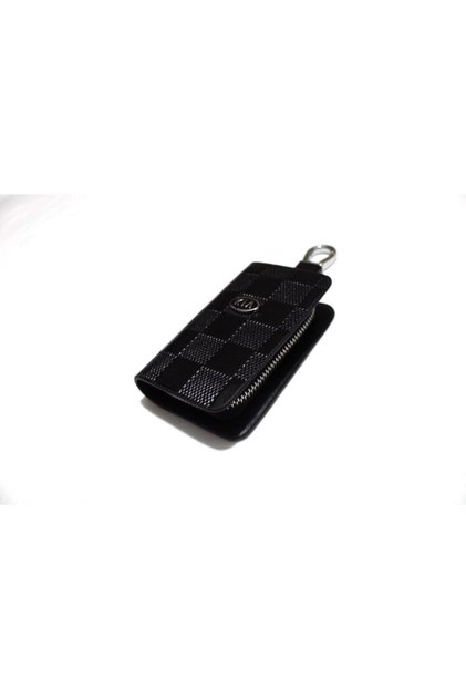 Kia Zippered Leather Patterned Keychain Remote Control Case Imported Stylish Car Keychain