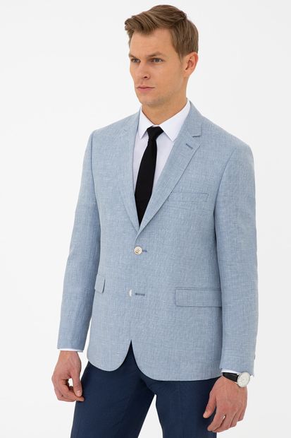 Pierre Cardin Erkek Mavi Slim Fit Ceket - 3